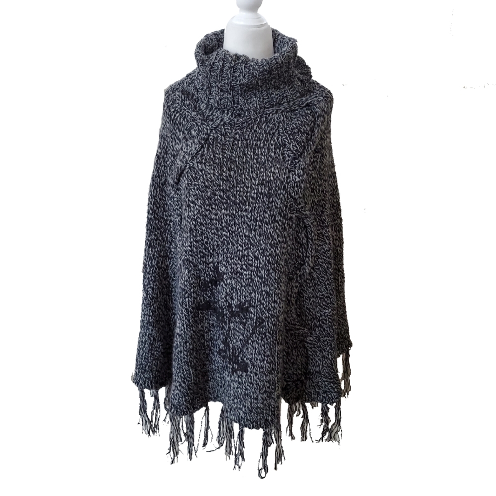 Buffalo David Bitton Marled Knit Poncho Cape